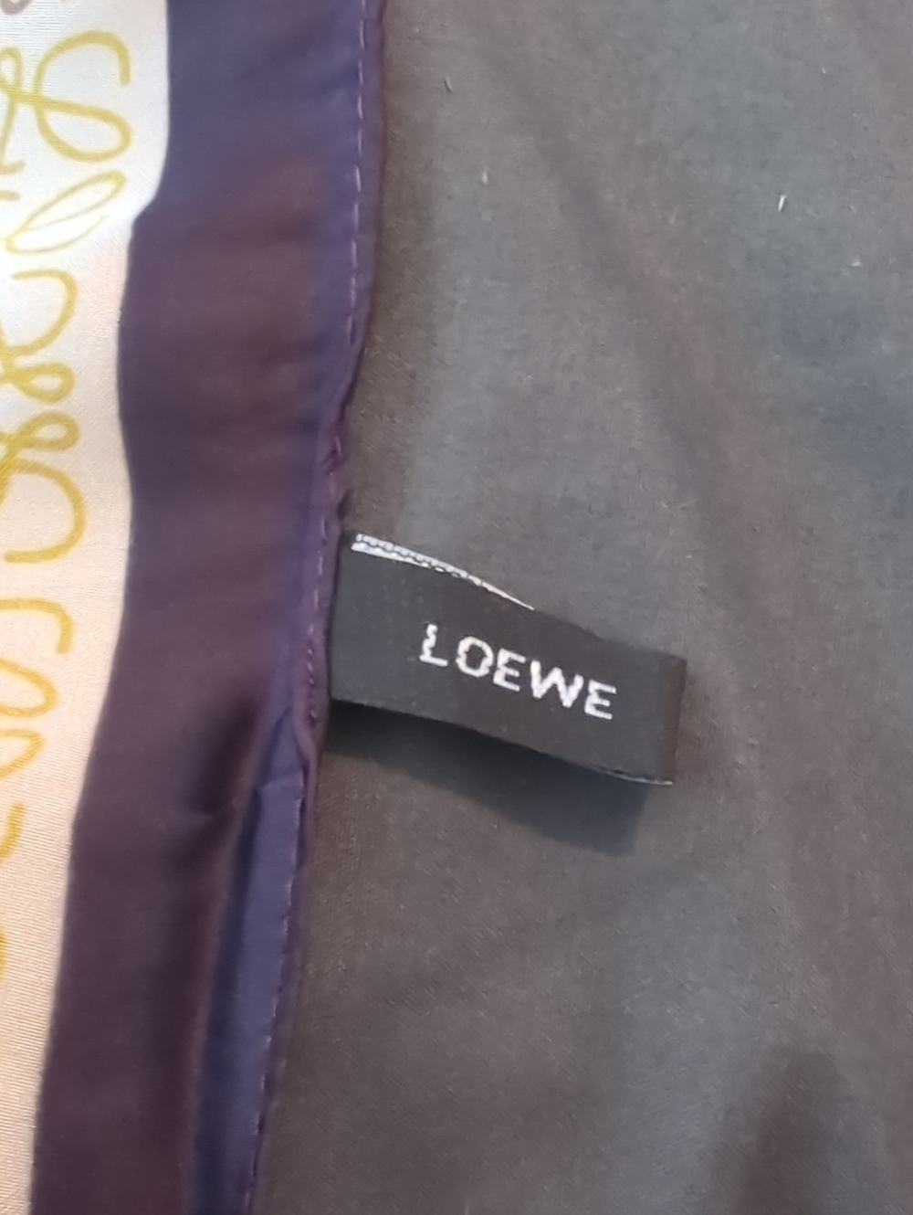 Authentic Loewe Navy, Cream and Tan Geometric Square Scarf - Picture 3 of 4